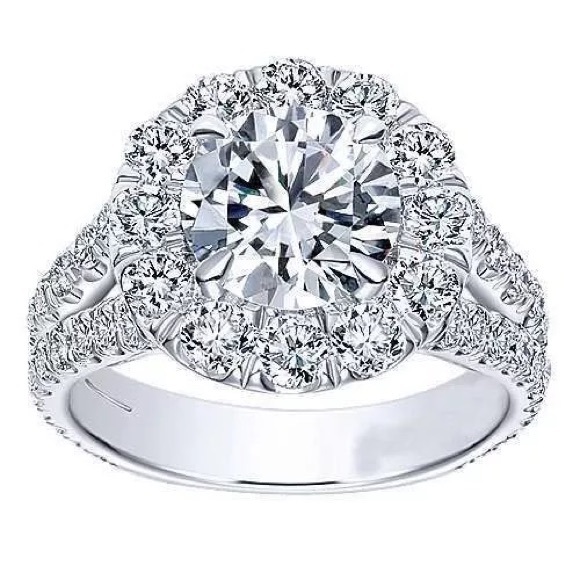 New Luxury 925 Silver Elegant Engagement Diamond Ring - Picture 5 of 6